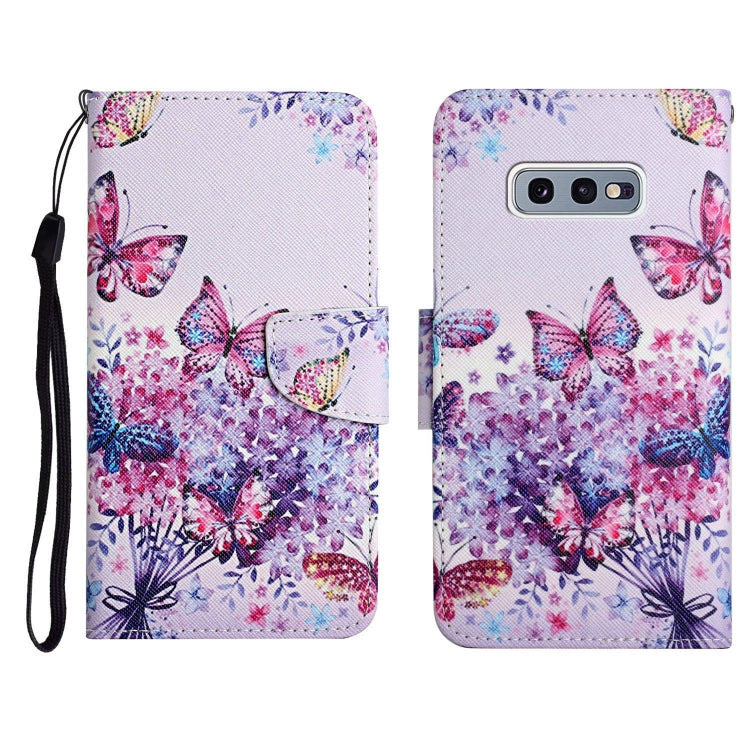 Custodia in pelle flip orizzontale con motivo dipinto con supporto, slot per schede e portafoglio, For Samsung Galaxy S10e