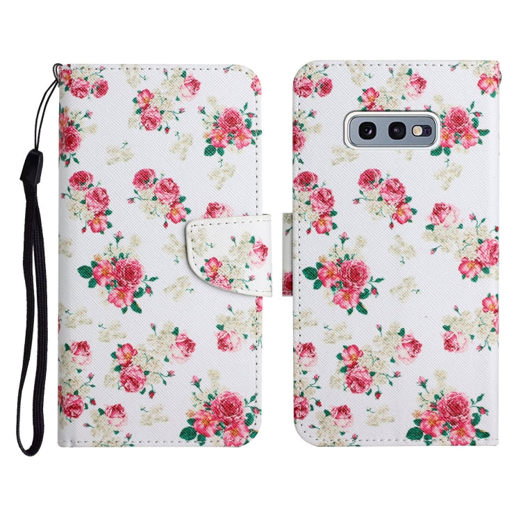 Custodia in pelle flip orizzontale con motivo dipinto con supporto, slot per schede e portafoglio, For Samsung Galaxy S10e