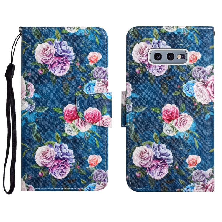 Custodia in pelle flip orizzontale con motivo dipinto con supporto, slot per schede e portafoglio, For Samsung Galaxy S10e