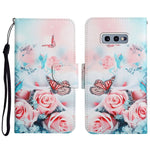 Custodia in pelle flip orizzontale con motivo dipinto con supporto, slot per schede e portafoglio, For Samsung Galaxy S10e