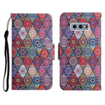 Custodia in pelle flip orizzontale con motivo dipinto con supporto, slot per schede e portafoglio, For Samsung Galaxy S10e