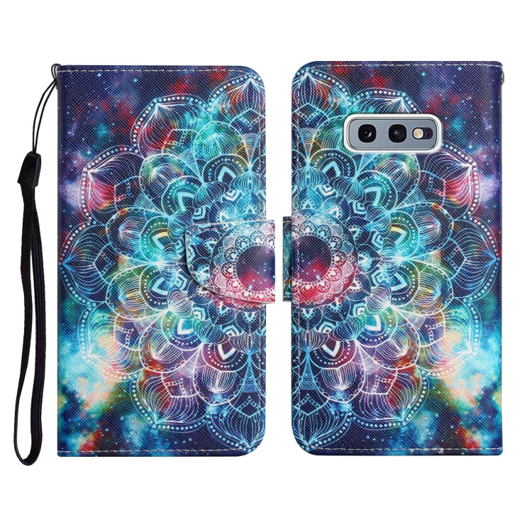 Custodia in pelle flip orizzontale con motivo dipinto con supporto, slot per schede e portafoglio, For Samsung Galaxy S10e
