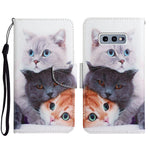 Custodia in pelle flip orizzontale con motivo dipinto con supporto, slot per schede e portafoglio, For Samsung Galaxy S10e
