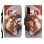 Custodia in pelle flip orizzontale con motivo dipinto con supporto, slot per schede e portafoglio, For Samsung Galaxy S20