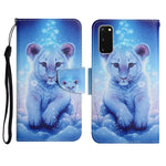 Custodia in pelle flip orizzontale con motivo dipinto con supporto, slot per schede e portafoglio, For Samsung Galaxy S20