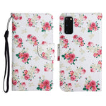 Custodia in pelle flip orizzontale con motivo dipinto con supporto, slot per schede e portafoglio, For Samsung Galaxy S20