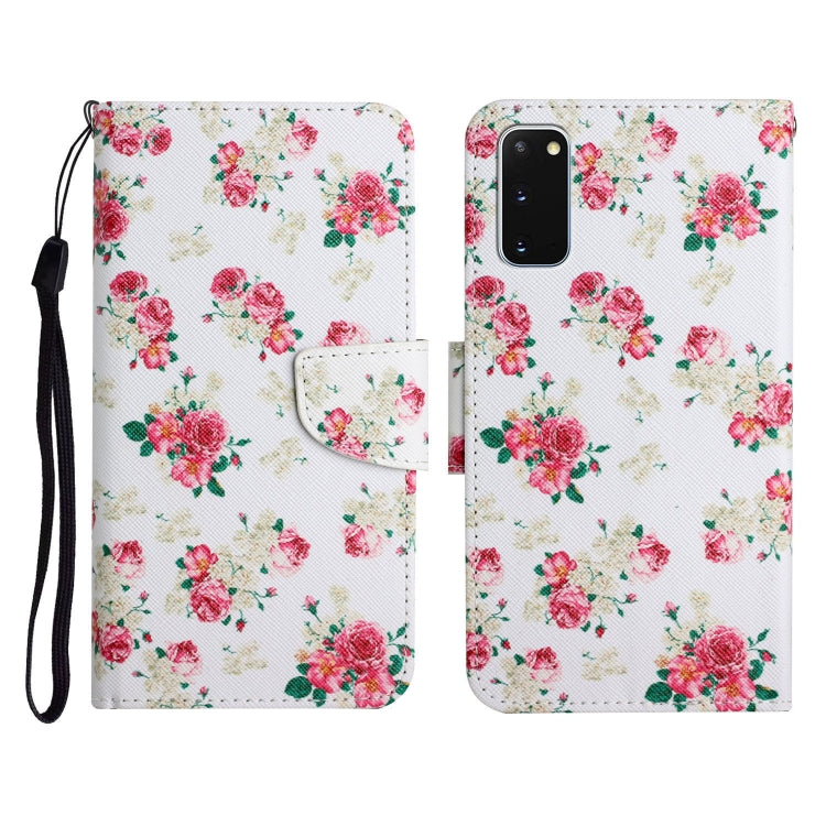 Custodia in pelle flip orizzontale con motivo dipinto con supporto, slot per schede e portafoglio, For Samsung Galaxy S20