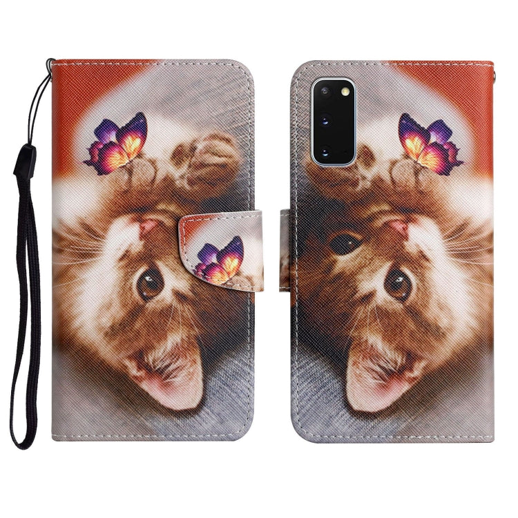 Custodia in pelle flip orizzontale con motivo dipinto con supporto, slot per schede e portafoglio, For Samsung Galaxy S20 FE