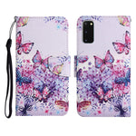 Custodia in pelle flip orizzontale con motivo dipinto con supporto, slot per schede e portafoglio, For Samsung Galaxy S20 FE
