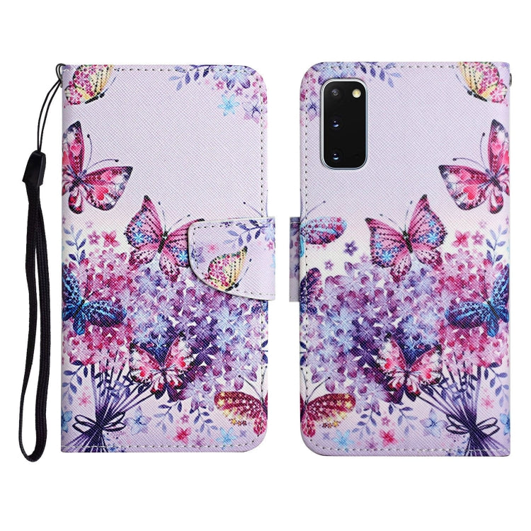 Custodia in pelle flip orizzontale con motivo dipinto con supporto, slot per schede e portafoglio, For Samsung Galaxy S20 FE