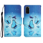 Custodia in pelle flip orizzontale con motivo dipinto con supporto, slot per schede e portafoglio, For Samsung Galaxy S20 FE