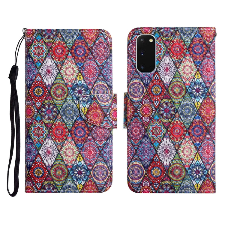 Custodia in pelle flip orizzontale con motivo dipinto con supporto, slot per schede e portafoglio, For Samsung Galaxy S20 FE