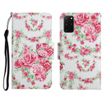 Custodia in pelle flip orizzontale con motivo dipinto con supporto, slot per schede e portafoglio, For Samsung Galaxy S20+