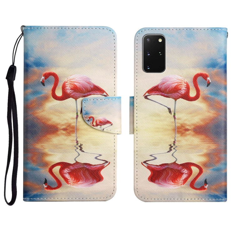 Custodia in pelle flip orizzontale con motivo dipinto con supporto, slot per schede e portafoglio, For Samsung Galaxy S20+