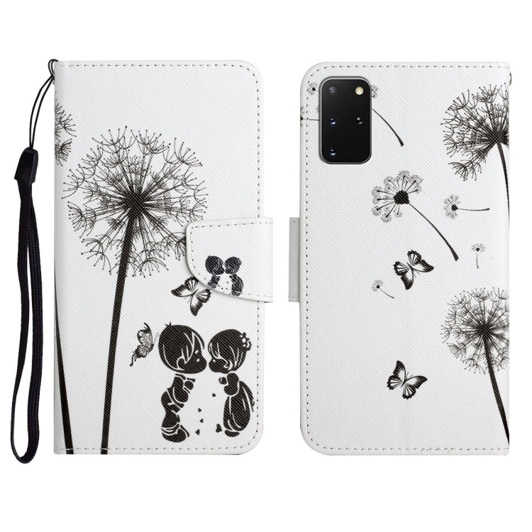 Custodia in pelle flip orizzontale con motivo dipinto con supporto, slot per schede e portafoglio, For Samsung Galaxy S20+