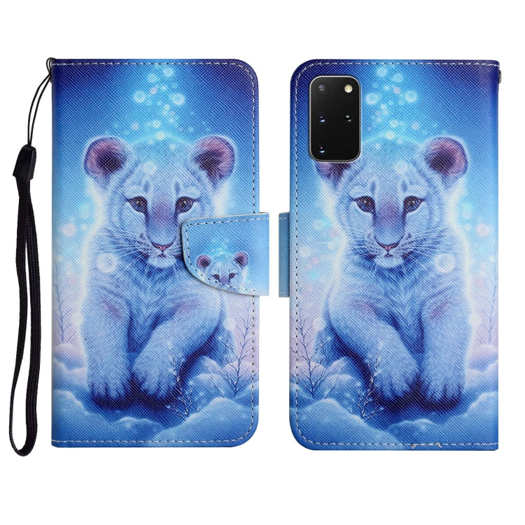 Custodia in pelle flip orizzontale con motivo dipinto con supporto, slot per schede e portafoglio, For Samsung Galaxy S20+