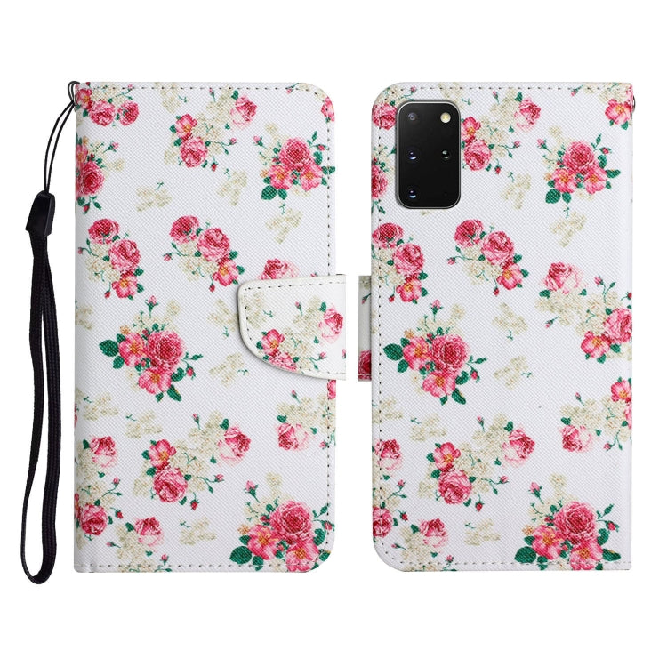 Custodia in pelle flip orizzontale con motivo dipinto con supporto, slot per schede e portafoglio, For Samsung Galaxy S20+