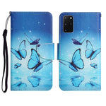 Custodia in pelle flip orizzontale con motivo dipinto con supporto, slot per schede e portafoglio, For Samsung Galaxy S20+