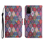 Custodia in pelle flip orizzontale con motivo dipinto con supporto, slot per schede e portafoglio, For Samsung Galaxy S20+