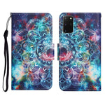 Custodia in pelle flip orizzontale con motivo dipinto con supporto, slot per schede e portafoglio, For Samsung Galaxy S20+