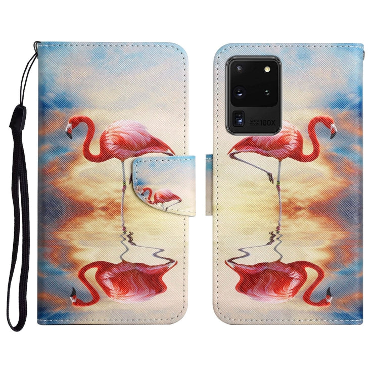 Custodia in pelle flip orizzontale con motivo dipinto con supporto, slot per schede e portafoglio, For Samsung Galaxy S20 Ultra