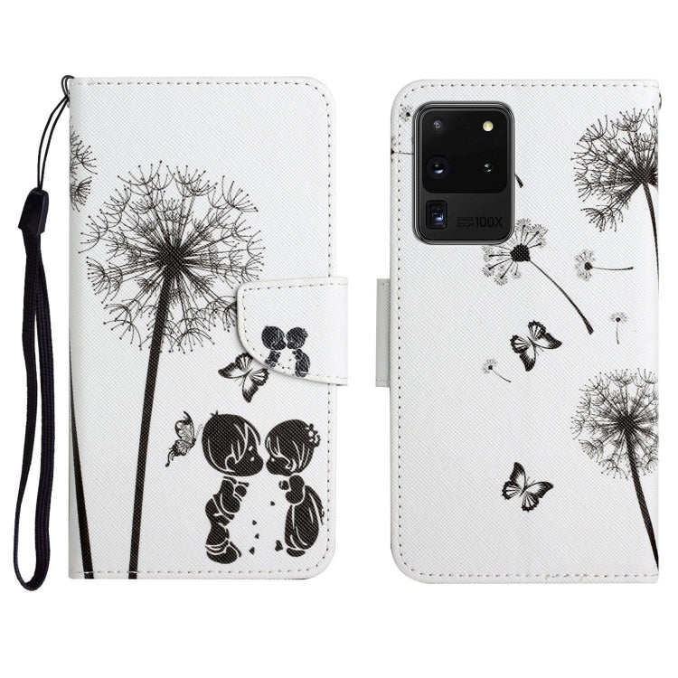 Custodia in pelle flip orizzontale con motivo dipinto con supporto, slot per schede e portafoglio, For Samsung Galaxy S20 Ultra
