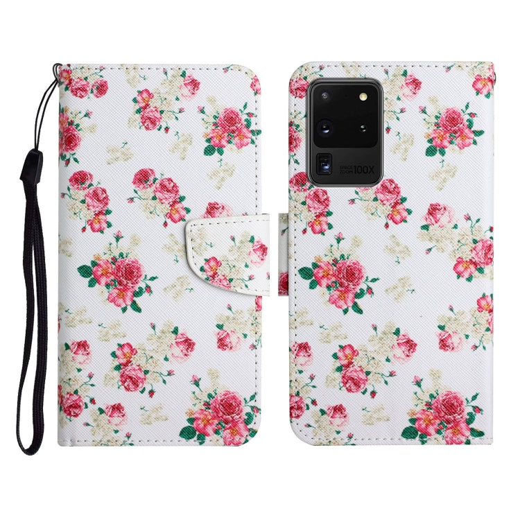 Custodia in pelle flip orizzontale con motivo dipinto con supporto, slot per schede e portafoglio, For Samsung Galaxy S20 Ultra