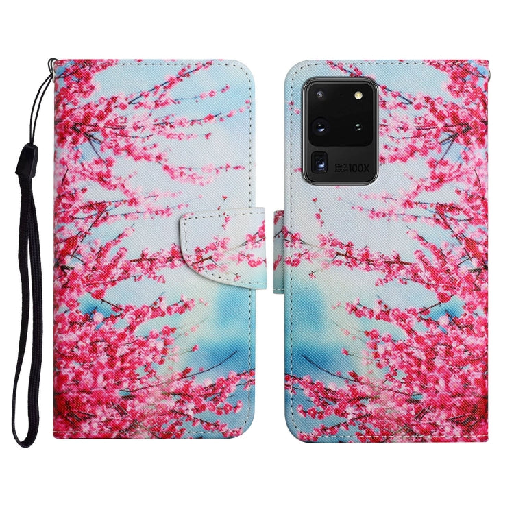 Custodia in pelle flip orizzontale con motivo dipinto con supporto, slot per schede e portafoglio, For Samsung Galaxy S20 Ultra