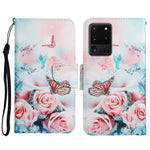 Custodia in pelle flip orizzontale con motivo dipinto con supporto, slot per schede e portafoglio, For Samsung Galaxy S20 Ultra