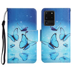 Custodia in pelle flip orizzontale con motivo dipinto con supporto, slot per schede e portafoglio, For Samsung Galaxy S20 Ultra