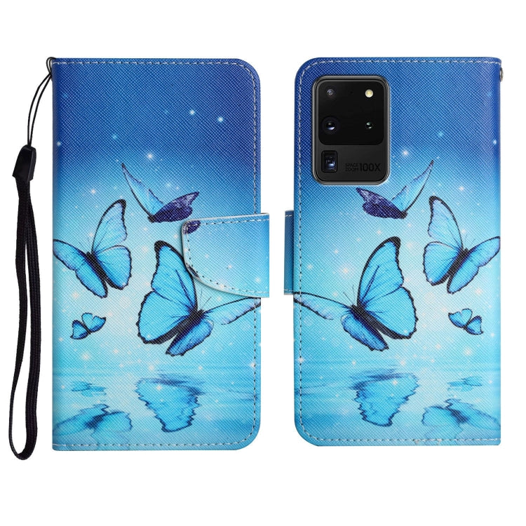 Custodia in pelle flip orizzontale con motivo dipinto con supporto, slot per schede e portafoglio, For Samsung Galaxy S20 Ultra