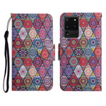 Custodia in pelle flip orizzontale con motivo dipinto con supporto, slot per schede e portafoglio, For Samsung Galaxy S20 Ultra