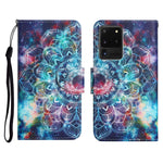 Custodia in pelle flip orizzontale con motivo dipinto con supporto, slot per schede e portafoglio, For Samsung Galaxy S20 Ultra