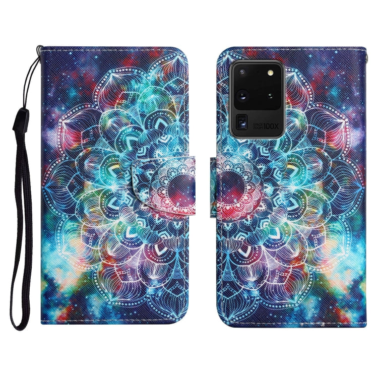 Custodia in pelle flip orizzontale con motivo dipinto con supporto, slot per schede e portafoglio, For Samsung Galaxy S20 Ultra