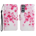 Custodia in pelle flip orizzontale con motivo dipinto con supporto, slot per schede e portafoglio, For Samsung Galaxy S21 5G