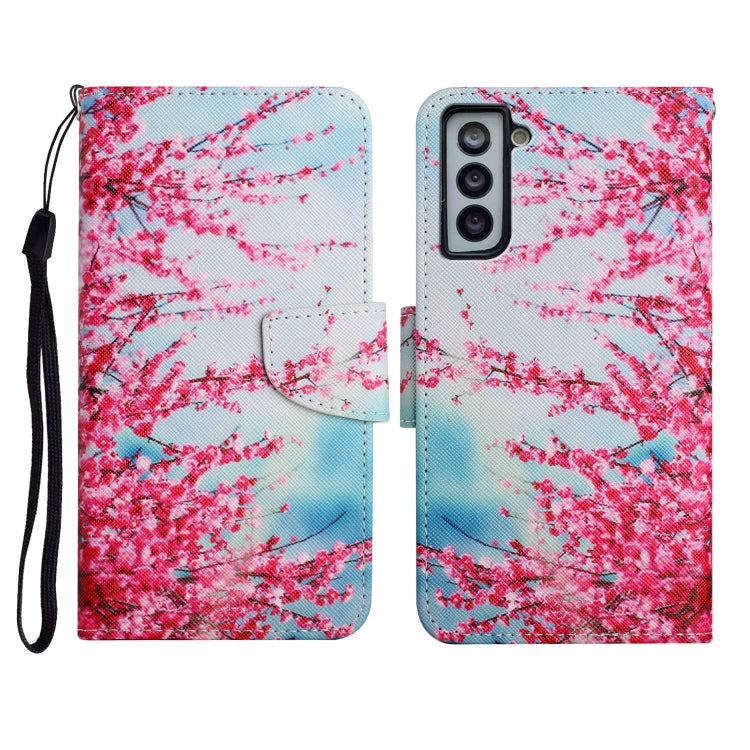 Custodia in pelle flip orizzontale con motivo dipinto con supporto, slot per schede e portafoglio, For Samsung Galaxy S21 5G