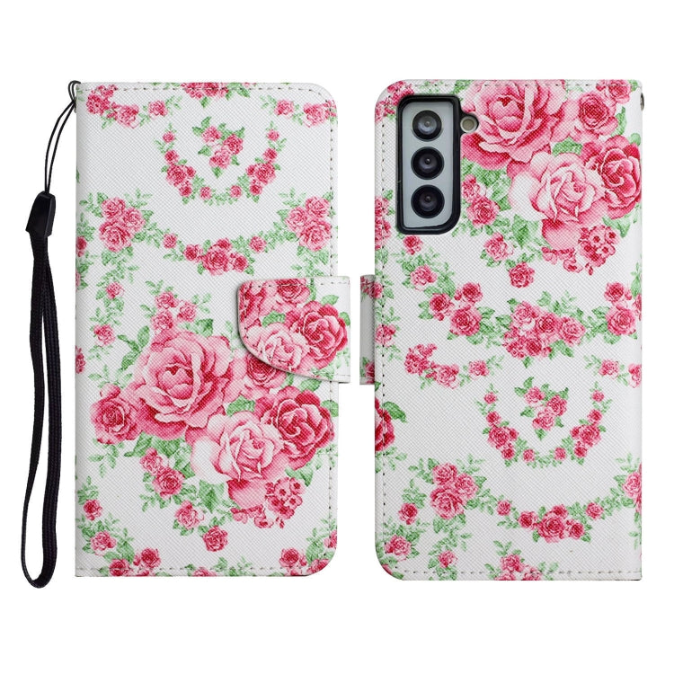 Custodia in pelle flip orizzontale con motivo dipinto con supporto, slot per schede e portafoglio, For Samsung Galaxy S21 FE 5G