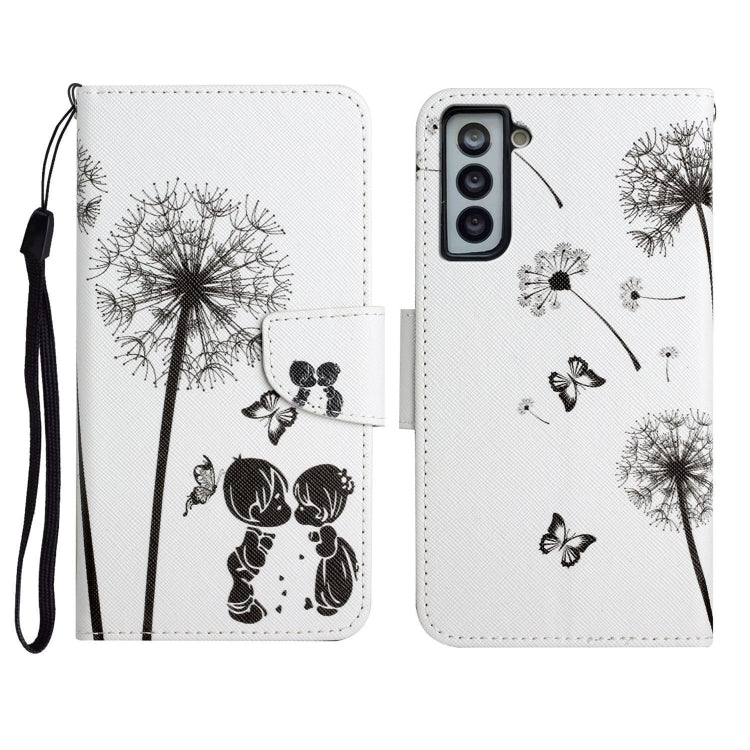 Custodia in pelle flip orizzontale con motivo dipinto con supporto, slot per schede e portafoglio, For Samsung Galaxy S21 FE 5G