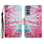 Custodia in pelle flip orizzontale con motivo dipinto con supporto, slot per schede e portafoglio, For Samsung Galaxy S21 FE 5G