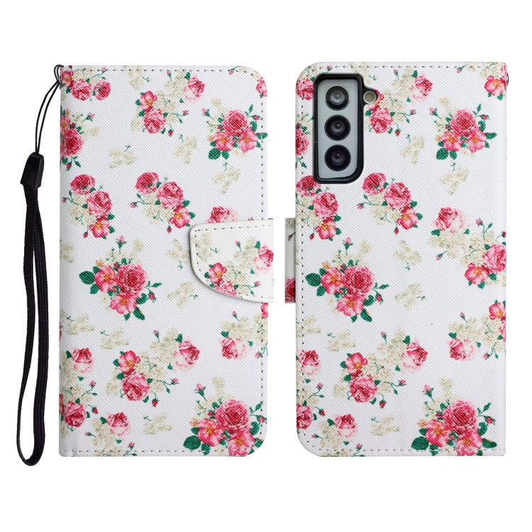 Custodia in pelle flip orizzontale con motivo dipinto con supporto, slot per schede e portafoglio, For Samsung Galaxy S21+ 5G