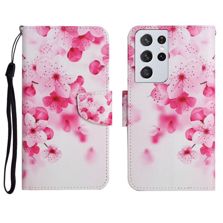 Custodia in pelle flip orizzontale con motivo dipinto con supporto, slot per schede e portafoglio, For Samsung Galaxy S21 Ultra 5G