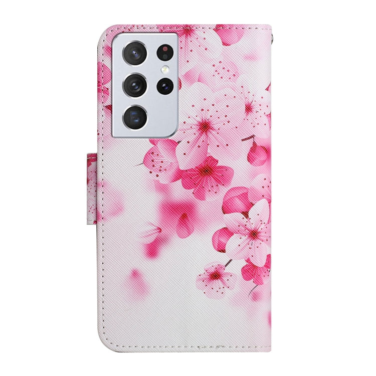 Custodia in pelle flip orizzontale con motivo dipinto con supporto, slot per schede e portafoglio, For Samsung Galaxy S21 Ultra 5G