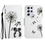Custodia in pelle flip orizzontale con motivo dipinto con supporto, slot per schede e portafoglio, For Samsung Galaxy S21 Ultra 5G