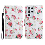 Custodia in pelle flip orizzontale con motivo dipinto con supporto, slot per schede e portafoglio, For Samsung Galaxy S21 Ultra 5G
