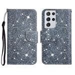 Custodia in pelle flip orizzontale con motivo dipinto con supporto, slot per schede e portafoglio, For Samsung Galaxy S21 Ultra 5G