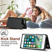 Borsa a tracolla con doppia fibbia quadrata a tracolla Custodia in TPU + PU con slot per schede e portafoglio, foto e cinturino, For iPhone 8 Plus / 7 Plus, For iPhone SE 2022 / SE 2020 / 8 / 7, For iPhone 11, For iPhone 11 Pro