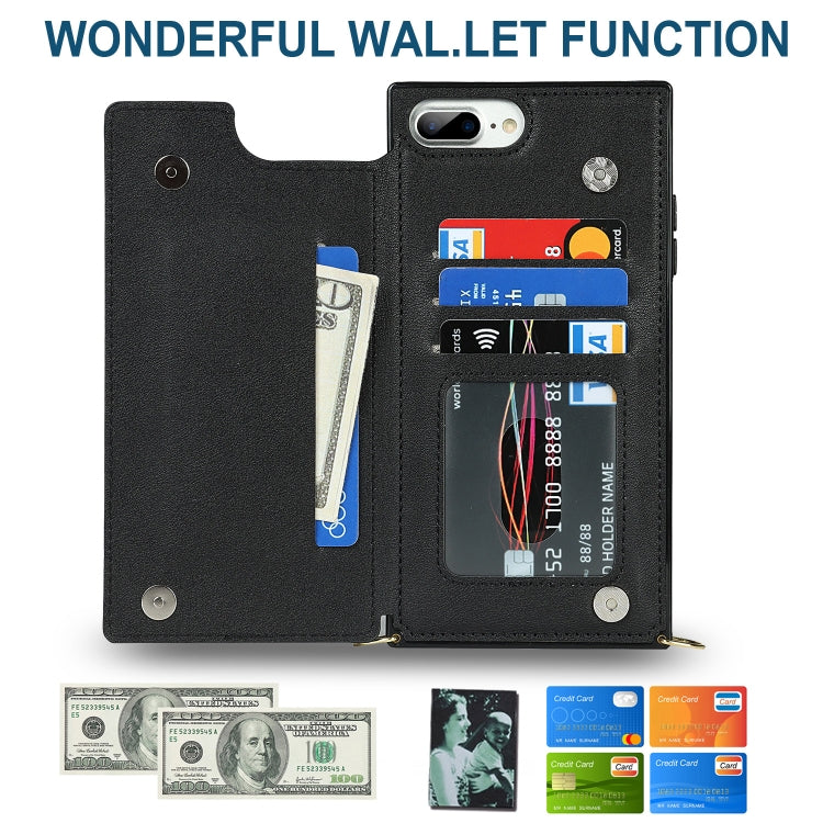 Custodia portafoglio TPU e PU con slot carte per iPhone 8 Plus e
