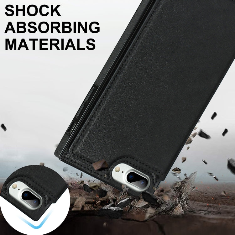Custodia portafoglio TPU e PU con slot carte per iPhone 8 Plus e