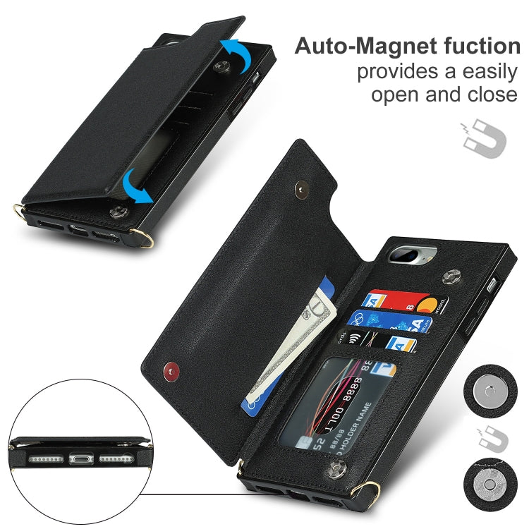 Custodia portafoglio TPU e PU con slot carte per iPhone 8 Plus e
