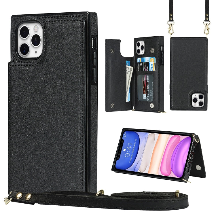 Borsa a tracolla con doppia fibbia quadrata a tracolla Custodia in TPU + PU con slot per schede e portafoglio, foto e cinturino, For iPhone 11 Pro Max, For iPhone 12 mini, For iPhone 12 / 12 Pro, For iPhone 12 Pro Max